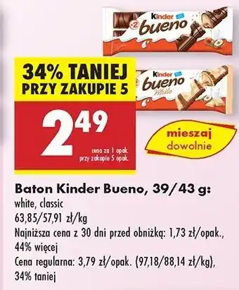 Biedronka Baton Kinder Bueno White oferta