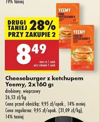 Biedronka Cheeseburger wieprzowy z ketchupem Yeemy oferta