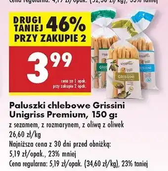 Biedronka Paluszki chlebowe z oliwą oliwek Unigriss oferta