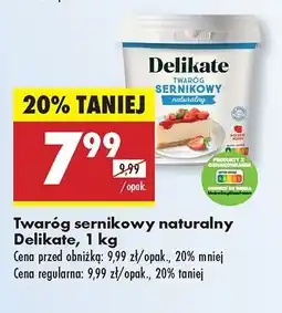 Biedronka Twaróg sernikowy naturalny Delikate oferta