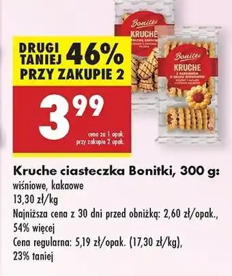 Biedronka Ciastka kruche z polewą kakaową Bonitki oferta