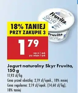 Biedronka Jogurt naturalny Fruvita Skyr oferta