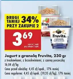 Biedronka Jogurt z porzeczkami granolą Fruvita oferta