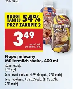 Biedronka Napój mleczny cinnamon roll Mullermilch Shake oferta