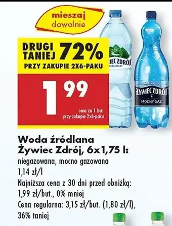 Biedronka Woda mocny gaz Żywiec Zdrój oferta