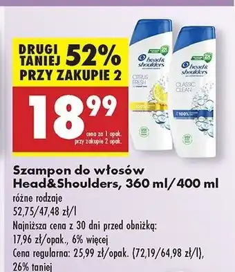 Biedronka Szampon do włosów citrus fresh Head&Shoulders oferta