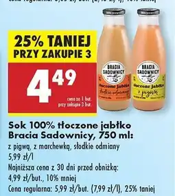 Biedronka Sok tłoczony jabłko i marchew Bracia Sadownicy oferta