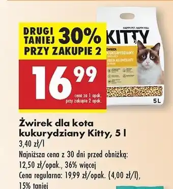 Biedronka Żwirek kukurydziany Kitty oferta