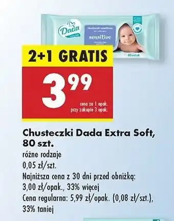 Biedronka Chusteczki wilgotne sensitive Dada Extra Soft oferta