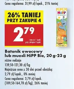 Biedronka Batonik dla dzieci borzoskwiniowy Hipp oferta