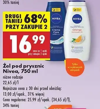 Biedronka Żel pod prysznic orange & avocado oil Nivea oferta