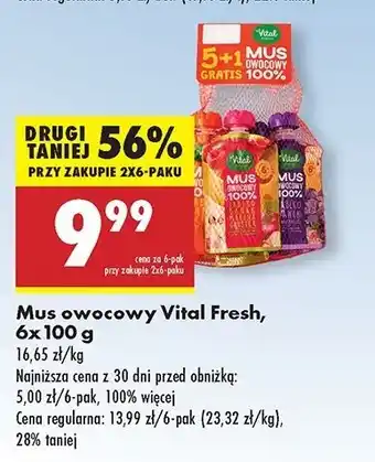 Biedronka Mus owocowy mix Vital Fresh oferta