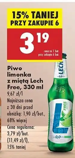 Biedronka Piwo Lech Free Limonka Z Miętą oferta