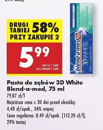 Biedronka Pasta do zębów extreme mint kiss Blend-A-Med 3D White oferta