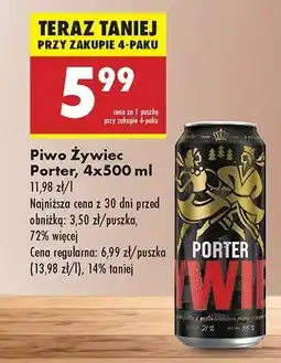 Biedronka Piwo Żywiec Porter oferta