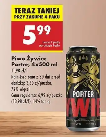 Biedronka Piwo Żywiec Porter oferta