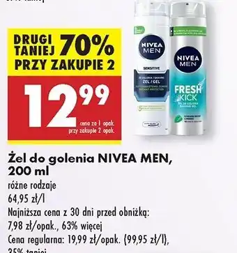 Biedronka Żel do golenia Nivea Men Fresh Kick oferta