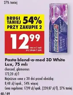 Biedronka Pasta do zębów glamourous white Blend-A-Med 3D White Luxe oferta