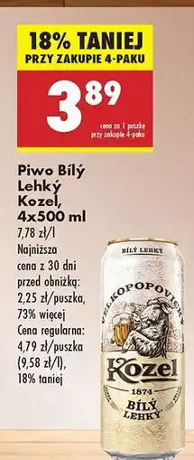 Biedronka Piwo Kozel Bily Lehky oferta