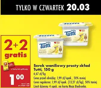 Biedronka Serek waniliowy prosty skład Tutti oferta