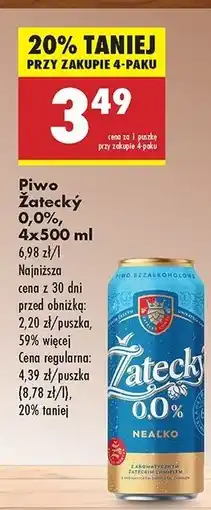 Biedronka Piwo Zatecky 0% oferta