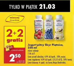 Biedronka Jogurt pitny truskawka i kiwi Piątnica Skyr oferta