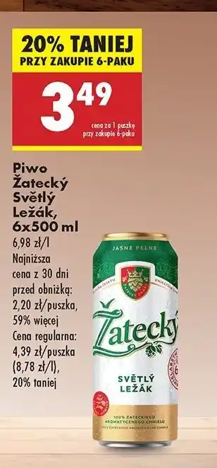 Biedronka Piwo Zatecky Svetly Lezak oferta