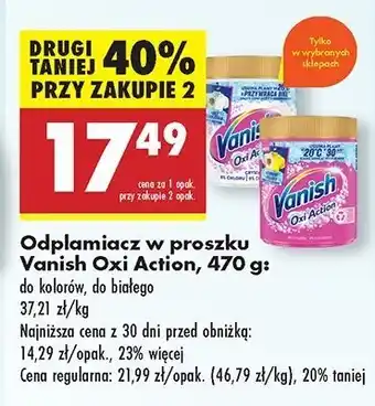 Biedronka Odplamiacz w proszku pink Vanish Oxi Action oferta