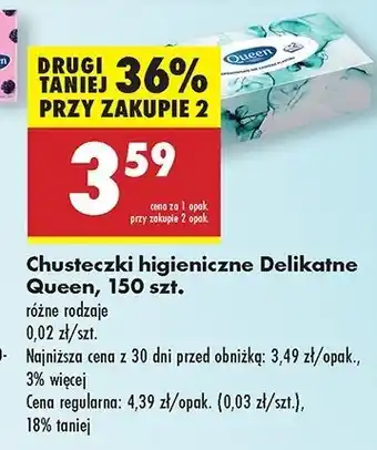 Biedronka Chusteczki higieniczne Queen Delikatne oferta