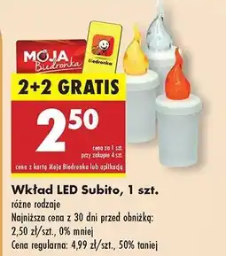 Biedronka Wkład led 30 dni żółty Subito oferta