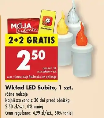 Biedronka Wkład led 30 dni żółty Subito oferta