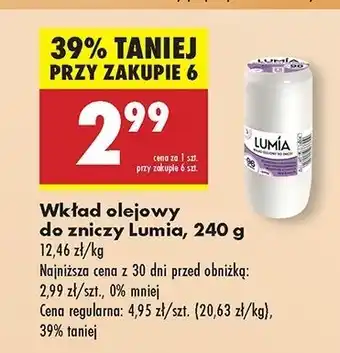 Biedronka Wkład olejowy do zniczy 240 g 96 h Lumia oferta