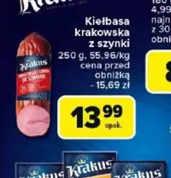 Carrefour Kiełbasa krakowska z szynki oferta