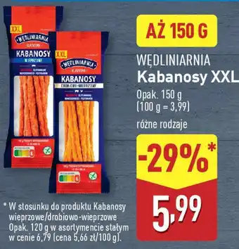 ALDI WĘDLINIARNIA Kabanosy XXL oferta