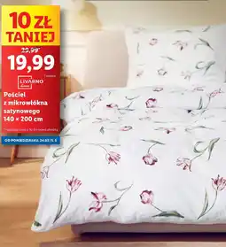 Lidl Pościel z mikrowłókna satynowego 140 x 200 cm + 70 80 Livarno Home oferta