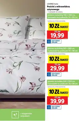 Lidl Pościel z mikrowłókna satynowego 220 x 200 cm + 2 70 80 Livarno Home oferta