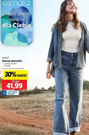 Lidl Jeansy damskie z wysokim stanem 36-46 Esmara oferta