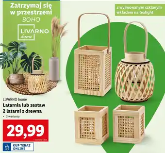 Lidl Latarenka drewniana Livarno Home oferta