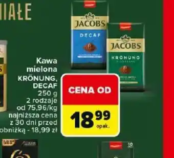 Carrefour Kawa mielona Jacobs Krönung, Decaf oferta