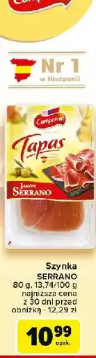 Carrefour Szynka jamón serrano Campofrio oferta