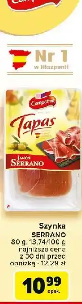 Carrefour Szynka jamón serrano Campofrio oferta