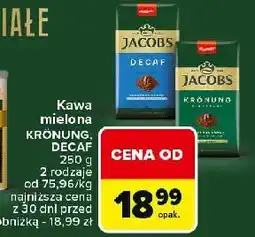 Carrefour Kawa decaf Jacobs Kronung oferta