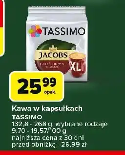 Carrefour Kawa caffe crema classico xl Tassimo Jacobs oferta