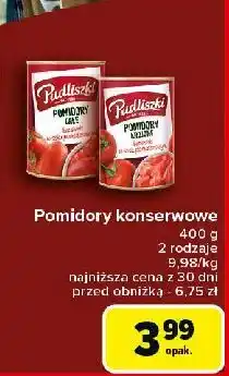 Carrefour Pomidory krojone bez skórki w soku pomidorowym Pudliszki oferta