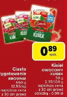 Carrefour Kisiel malinowy z kawałkami owoców Delecta Owocowy Kubek oferta