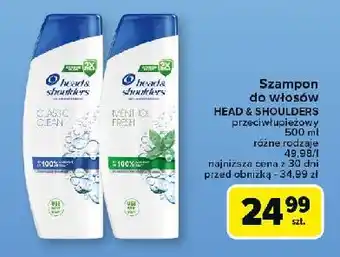 Carrefour Szampon menthol fresh Head&Shoulders oferta