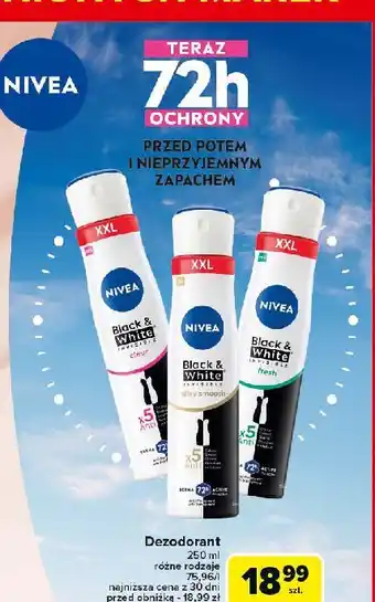 Carrefour Antyperspirant silky smooth Nivea Invisible Black & White oferta