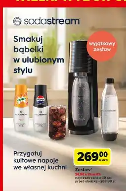 Carrefour Zestaw: urządzenie terra black + 2 x butelki 1 l cylinder syrop pepsi max mirinda Sodastream oferta