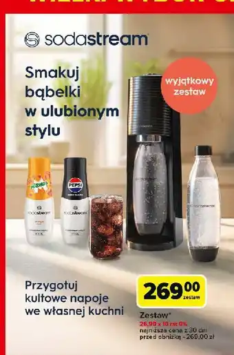 Carrefour Zestaw: urządzenie terra black + 2 x butelki 1 l cylinder syrop pepsi max mirinda Sodastream oferta