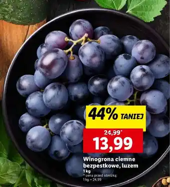 Lidl Winogrona ciemne bezpestkowe oferta